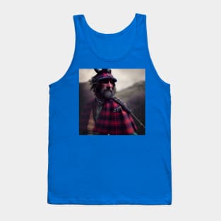 Scottish Highlander in Clan Tartan Tank Top